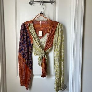 Free people Bohemian style wrap shirt
